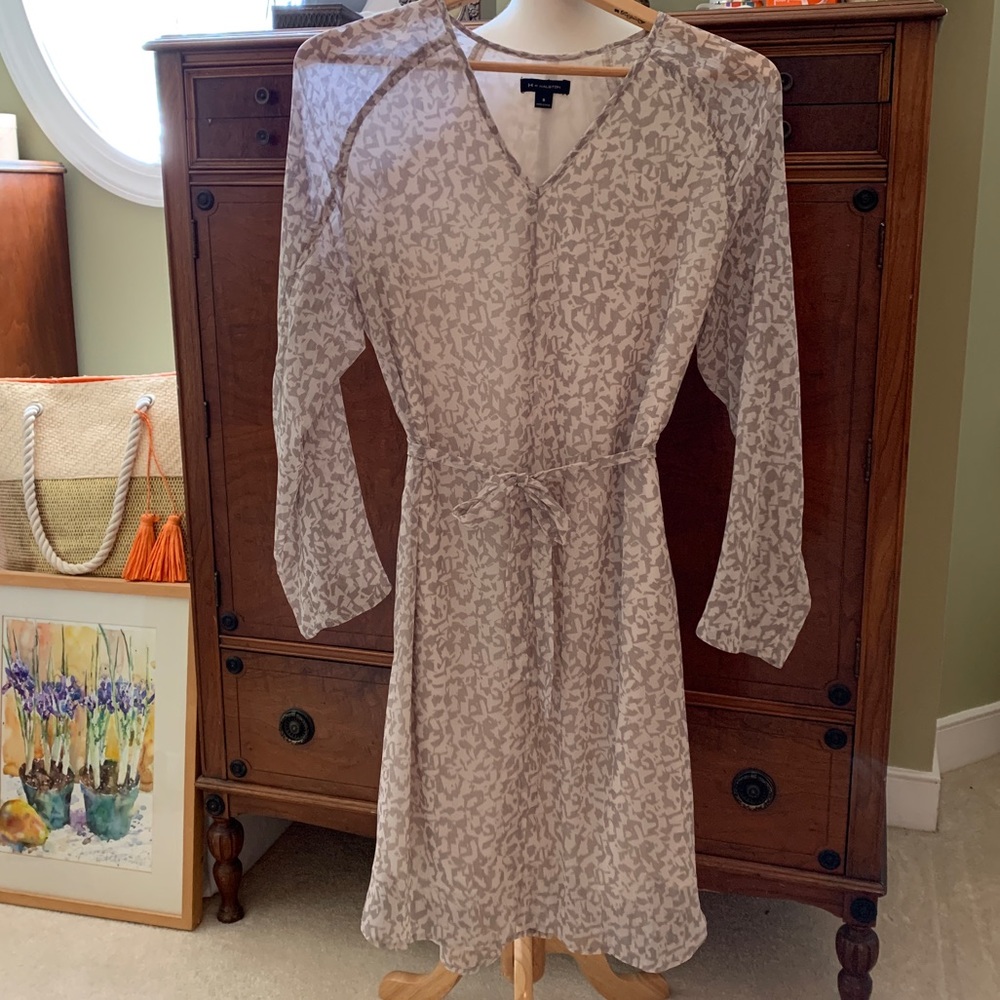 H by Halston, Gray and white dress